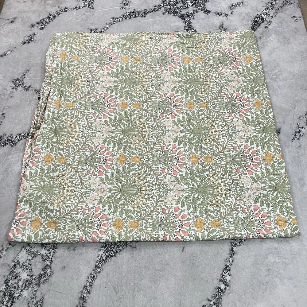 William Morris at Home Cotton Duvet Cover Floral Botanical Green Pink Bedding